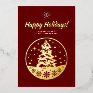 Invitation En Aluminium Logo PineTree Gold Burgundy Calendrier des vacance
