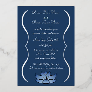 Invitation En Aluminium Lotus en bleu