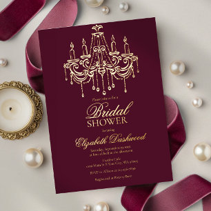 Invitation En Aluminium Luxe Chandelle de Vin Bourgogne pour Mariage
