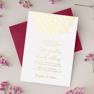Invitation En Aluminium Luxe esthétique géométrique Mariage Mandala