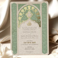 Luxe Mariage de laque islamique Sage Green
