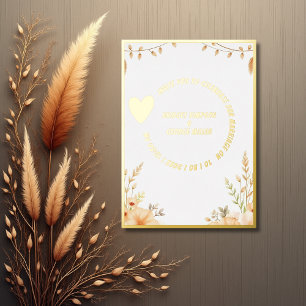 Invitation En Aluminium Luxe or rustique boho Mariage floral
