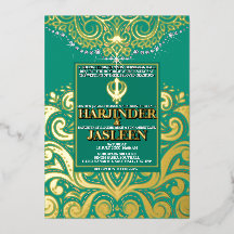 LuxGlitter Peacock Gold Sikh Anand Karaj Mariage