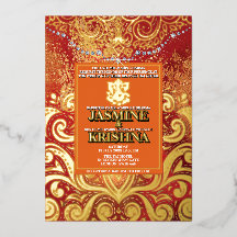 LuxGlitter Red Gold Hindu Ganesha Indien