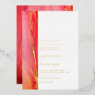 Invitation En Aluminium Magnifique mariage abstrait or rose
