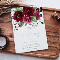 Magnifique mariage floral aquarelle bordeaux riche