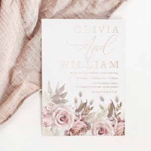 Invitation En Aluminium Magnifique mariage rose gold et rose blush