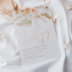 Invitation En Aluminium Magnifique Rose Gold & Ivoire Mariage Or Rose 