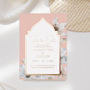 Invitation En Aluminium Magnifiques fleurs de magnolia rose poussiéreux po
