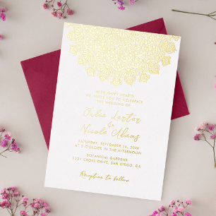 Invitation En Aluminium Mandala de mariage croissant de lune aérien radieu