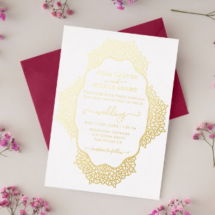 Invitation En Aluminium Mandala de mariage géométrique à treillis marocain