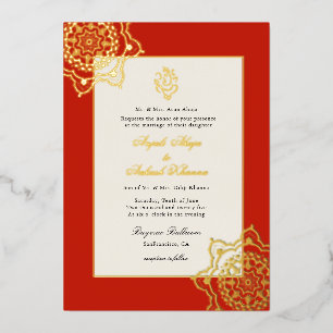 Invitation En Aluminium Mandala élégant et mariage indien Ganesh