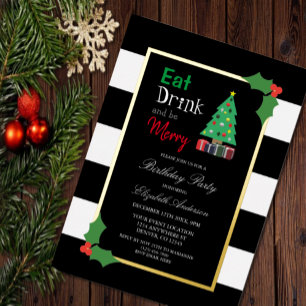 Invitation En Aluminium Mangez Un Verre Et Soyez Joyeux Anniversaire