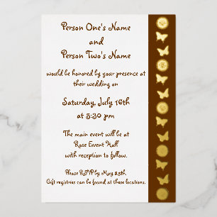 Invitation En Aluminium Marguerites et papillons au chocolat