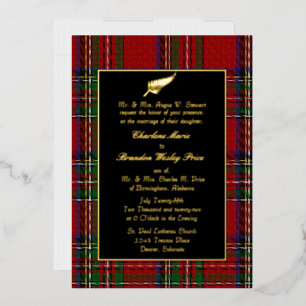 Invitation En Aluminium Mariage à carreaux Royal Stewart Tartan