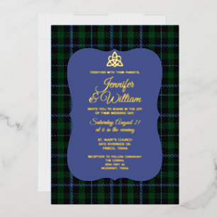 Invitation En Aluminium Mariage à carreaux tartan du clan Murray