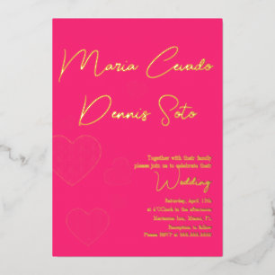 Invitation En Aluminium Mariage à coeurs roses flottants de la Saint-Valen