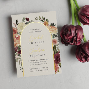 Invitation En Aluminium Mariage à l'arche florale aquarelle Rustic Bloom