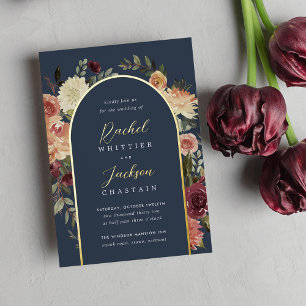 Invitation En Aluminium Mariage à l'arche florale aquarelle Rustic Bloom