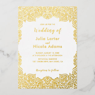 Invitation En Aluminium Mariage à motif mandala géométrique classique