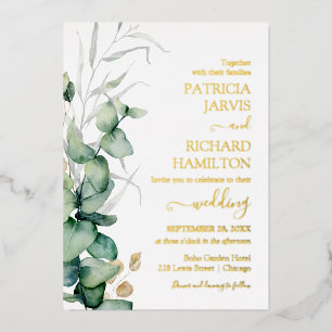Invitation En Aluminium Mariage aquarelle de sauge eucalyptus verdure
