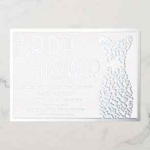 Invitation En Aluminium Mariage Argent Gown Élégante Fête des mariées
