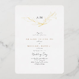 Invitation En Aluminium Mariage arrondi Simply Elegant Gold Foil