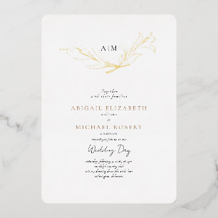 Invitation En Aluminium Mariage arrondi Simply Elegant Gold Foil