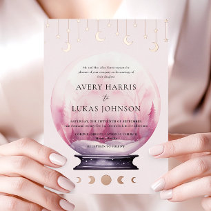 Invitation En Aluminium Mariage au Croissant de Lune Mystique