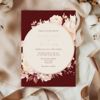 Mariage automnal floral bordeaux crème sous papier