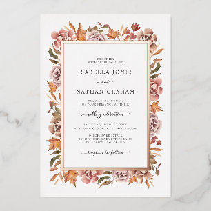 Invitation En Aluminium Mariage Automnal Rose Gold