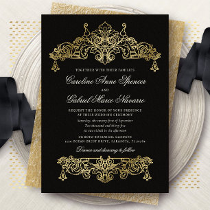 Invitation En Aluminium Mariage Baroque Orné de Style Ancien