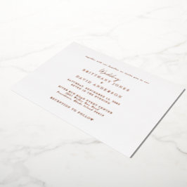Invitation En Aluminium Mariage Blanc Avec .. Huile d'or rose