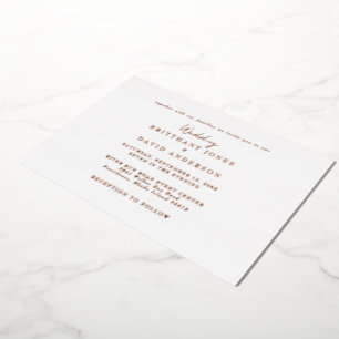 Invitation En Aluminium Mariage Blanc Ensemble Avec .. Feuille D'or Rose