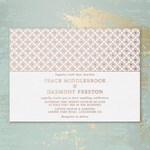 Invitation En Aluminium Mariage blanc Rose or Twilight Charms