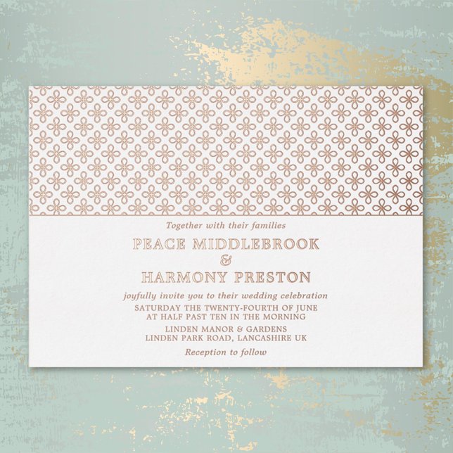 Invitation En Aluminium Mariage blanc Rose or Twilight Charms (Créateur téléchargé)