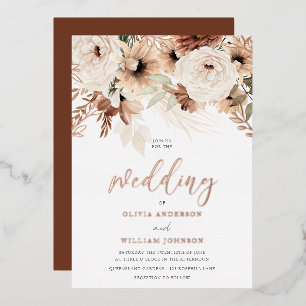 Invitation En Aluminium Mariage Bohème Rustique Terracotta Rose Gold