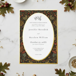 Invitation En Aluminium Mariage Botanique Automnal Élégant et Vintage dans