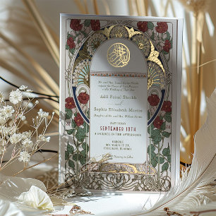 Invitation En Aluminium Mariage Bourguignon Islamique Art Nouveau Mucha