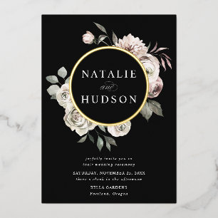 Invitation En Aluminium Mariage cadre floral hivernal délicat