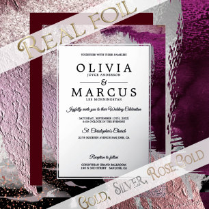 Invitation En Aluminium Mariage   Cassis métallisé Pruneaux coups de pince