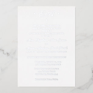 Invitation En Aluminium Mariage catholique monogramme