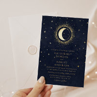Mariage céleste de minuit bleu étoiles de lune