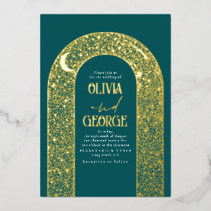 Invitation En Aluminium Mariage céleste moderne romantique bleu sarcelle o