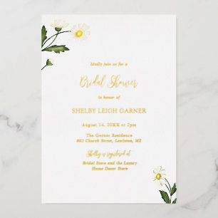 Invitation En Aluminium Mariage Champêtre Fleurie Marguerite Blanche