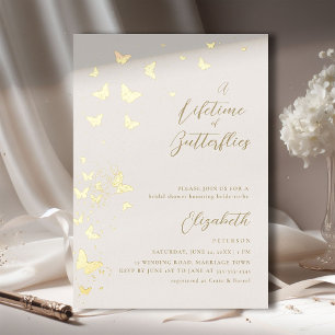 Invitation En Aluminium Mariage Chic Papillons Ivoire Or Lifetime Bridal S