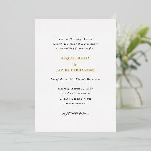 Invitation En Aluminium Mariage Classique Élégant