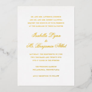 Invitation En Aluminium Mariage classique élégant