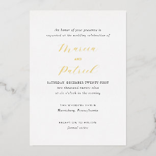 Invitation En Aluminium Mariage classique élégant Marcia