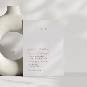 Invitation En Aluminium Mariage Classique Moderne Minimaliste Rose Doré